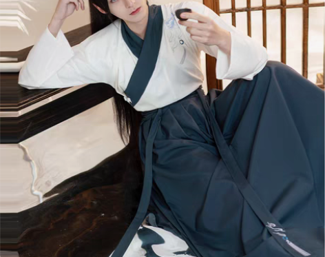 转卖孤鲤古装白色汉服男套装正版原创情侣装魏...