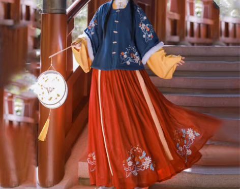 转卖劲合明制过年汉服女原创雪竹对襟比甲半臂...