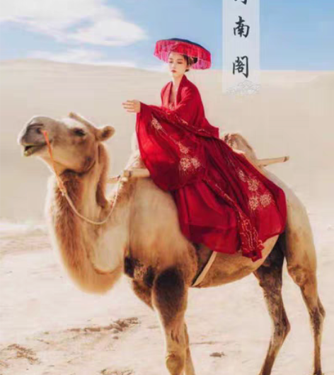 【出租】司南阁赤帝子红色齐腰对襟汉服彼岸花...