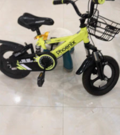 凤凰12寸儿童自行车 带辅助轮，后座。Ph...