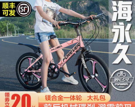 转卖永久儿童自行车单车女孩6-7-8-10...