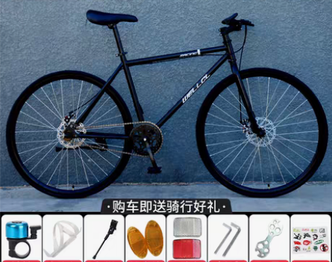 转卖死飞自行车实心胎活飞双碟刹轻便公路赛网...