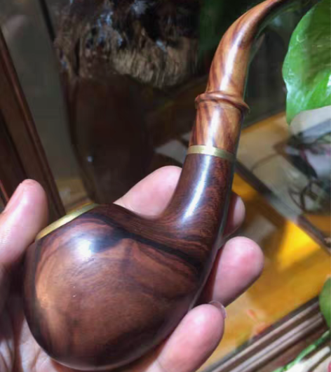 包邮老板烟斗 紫花梨 密度高 纯手工 感兴...