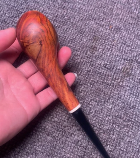 包邮海南黄花梨，烟斗，白色镶嵌的猛犸，尺寸...