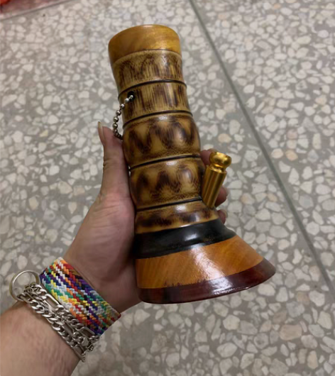 包邮竹子水烟筒车载便携迷你短款玉石口水烟具...