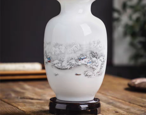 包邮景德镇陶瓷器摆件花瓶插花办公室客厅酒柜...