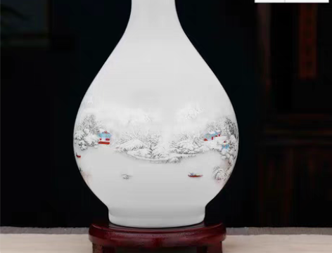 景德镇陶瓷器花瓶摆件客厅插花中式博古架装饰...