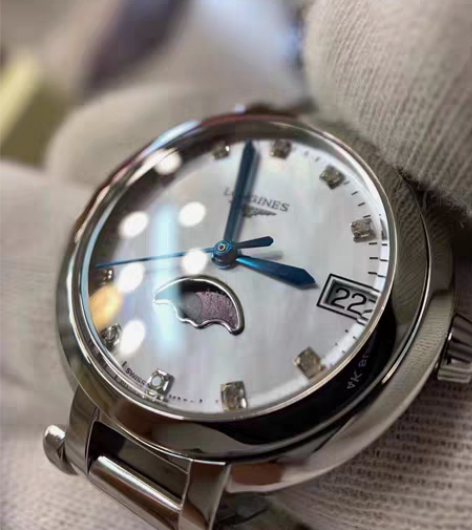 包邮Longines浪琴 心月系列石英表手...