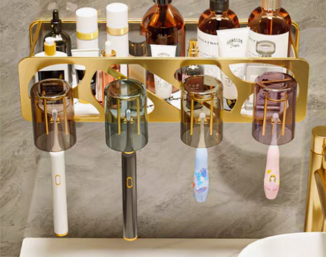 转卖轻奢卫生间牙刷置物架浴室牙杯架家庭洗漱...