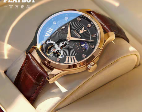 转卖正品花花公子手表男士机械表全自动十大镂...