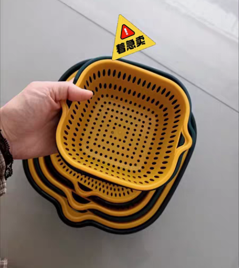 包邮「低价处理」双层塑料洗菜盆沥水篮子厨房...