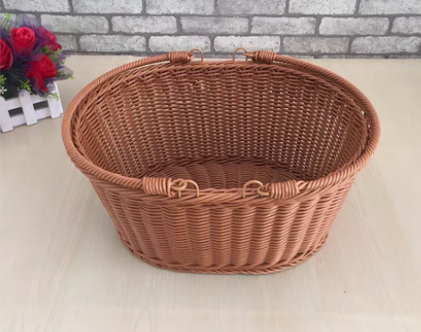 转卖手提蔬菜篮子仿藤编水果开业送礼装饰花篮...