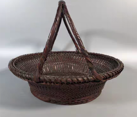包邮日本百年老竹篮，篮子外径26公分，有个...