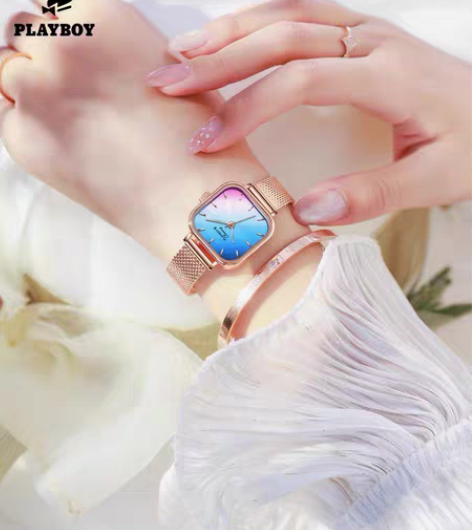 包邮花花公子品牌手表新款欧美时尚简约轻奢彩...