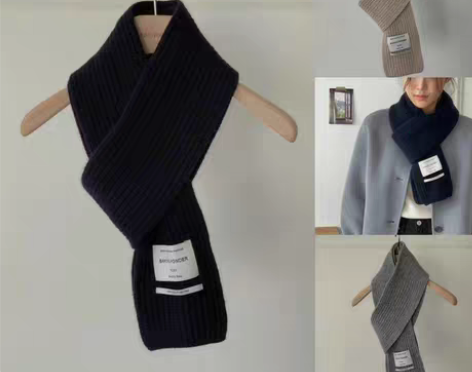 转卖韩国东大门复古洋气百搭纯色保暖针织围巾...