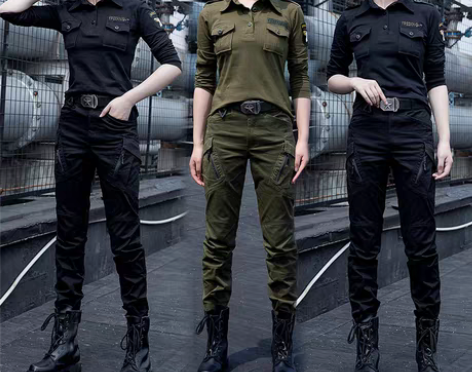 转卖春秋季新款迷彩服套装女显瘦时尚弹力工装...