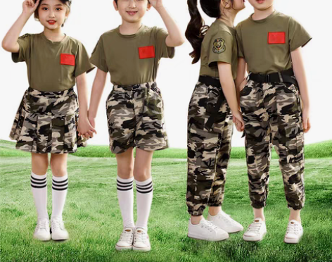 转卖儿童军训服套装新款短袖短裤夏令营服幼儿...