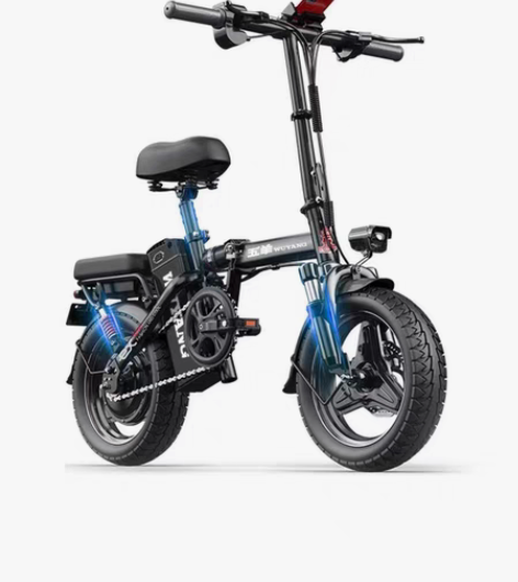 转卖五羊折叠电动自行车锂电池超轻代驾便携代...