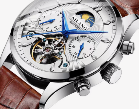 包邮全新正品AILANG艾浪男表陀飞轮镂空...