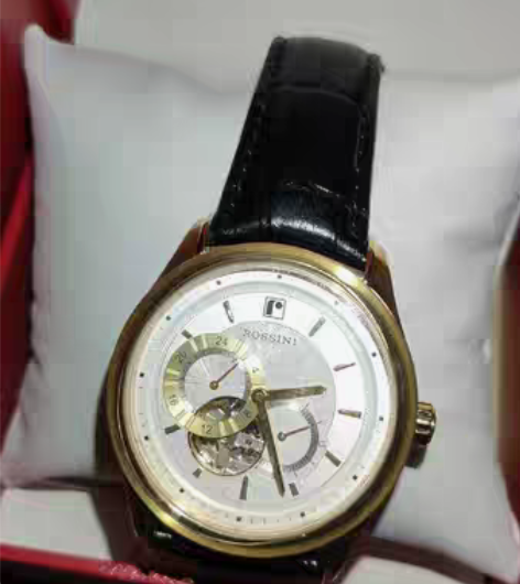 包邮全新 Rossini/罗西尼手表黑色皮...