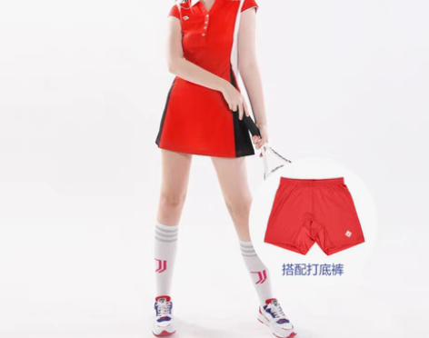 转卖领胜2021新款羽毛球服连衣裙女速干透...