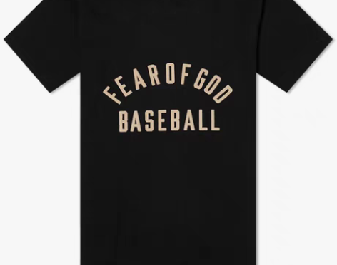 包邮FEAR OF GOD品牌黑色棒球T恤...