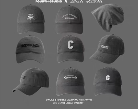 转卖胡茬叔叔新品帽子原创灰色软顶棒球帽鸭舌...