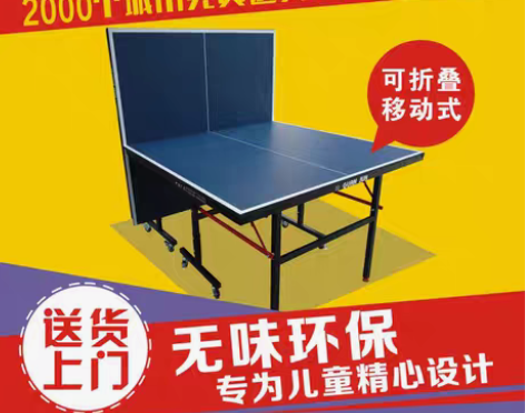 转卖同城来拿，冠军儿童乒乓球桌 室内折叠移...