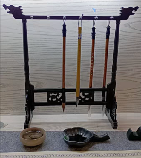 包邮毛笔架笔挂毛笔挂复古挂笔架简约书法毛笔...