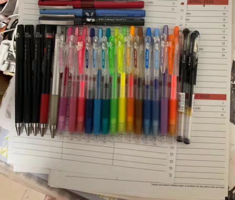 笔架文具初高中生笔0.5 0.38红笔蓝笔...