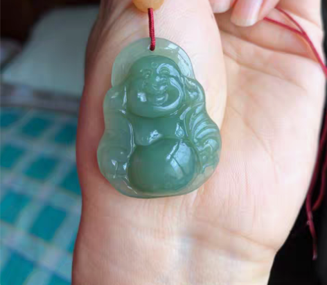 和田碧玉粉青鸭蛋青佛和田玉碧玉吊坠 和田玉...