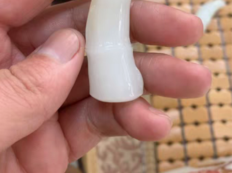 包邮天然新疆和田玉！精品俄料糖暖白竹节，竹...