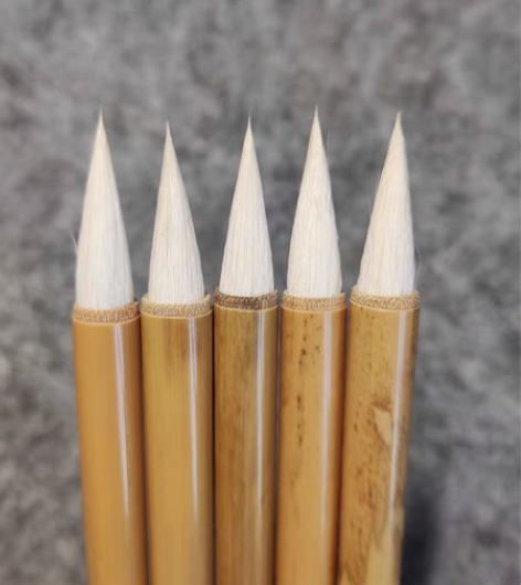 包邮砚台徽墨毛笔，文盛堂玉羊脂小楷纯羊毫毛...