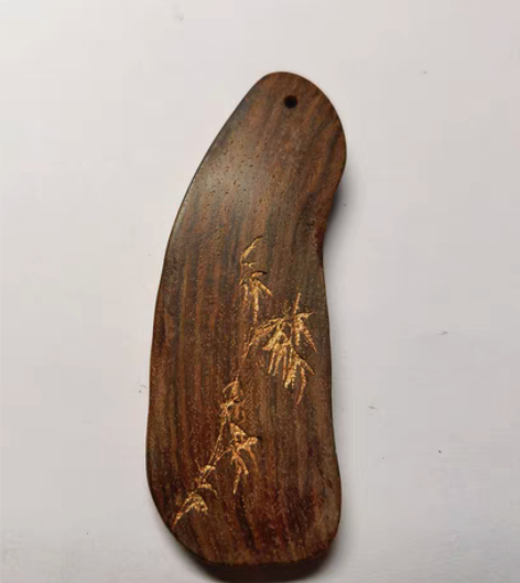 B1N12越南黄花梨雕刻（可定制）竹子钥匙...