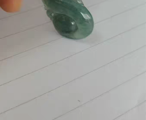 包邮翡翠如意花件 也是前几年入手的，豆青种...