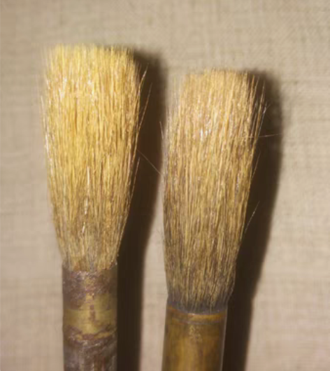 包邮纯狼毫镶铜大笔两支   老毛笔 价格标...