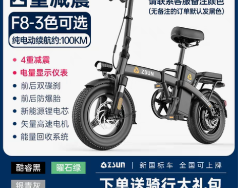 转卖德国尊尚折叠电动自行车锂电池代驾超轻小...