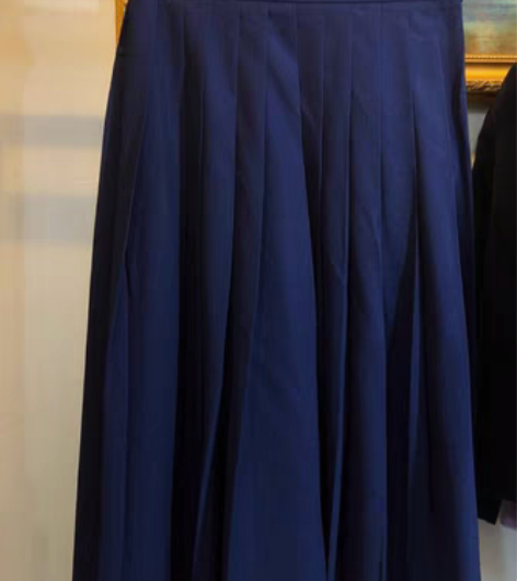 校供精纺羊毛学生裙jk半身裙 藏蓝色 裙长...