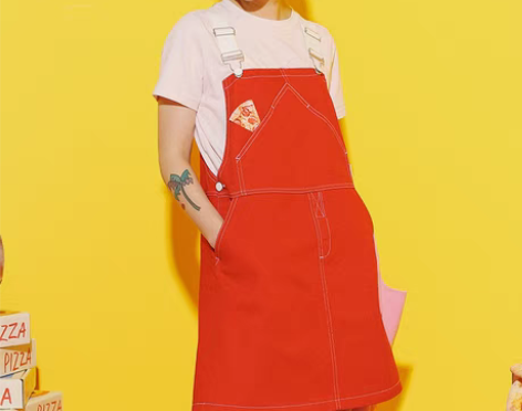 转卖omont蛋挞家学院风宽松高腰a字背带...