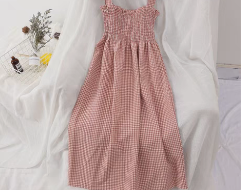 转卖连衣裙女夏学生甜美小清新韩版显瘦压褶木...