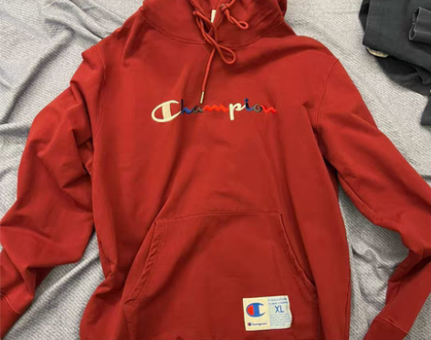 champion连帽卫衣xl码穿着五次 感...