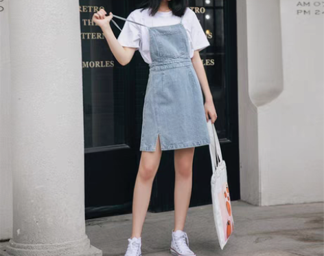 转卖牛仔背带裙女2020新款春韩版矮小个子...