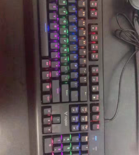 雷柏V520青轴热插拔机械键盘 成色如图，...