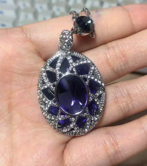 转卖欧美 倾城之恋 施华洛世奇 紫色椭圆形...