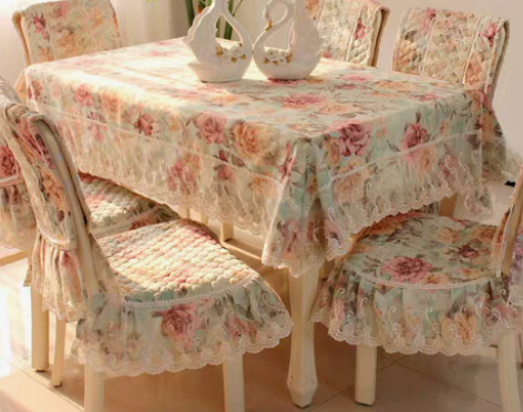 转卖巧心思 新款桌布蕾丝欧式田园餐桌布椅套...