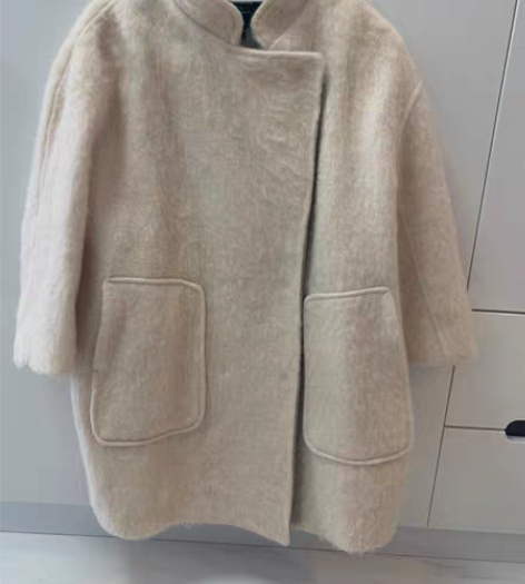 包邮拉夏贝尔puella呢子大衣短外套 浅...