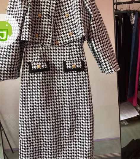 韩国代购polo领小香风修身显瘦a字针织裙...