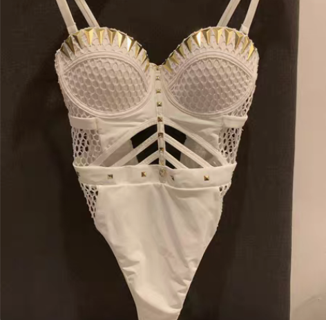 包邮全新Playboy花花公子白金镂空网眼...