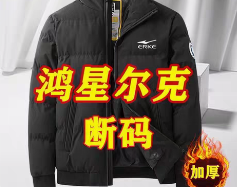 包邮【全新有吊牌，正品货】鸿星尔克男羽绒棉...