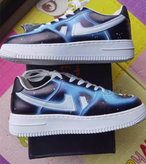 耐克AF1同款手绘球鞋定制 全新40码 回...